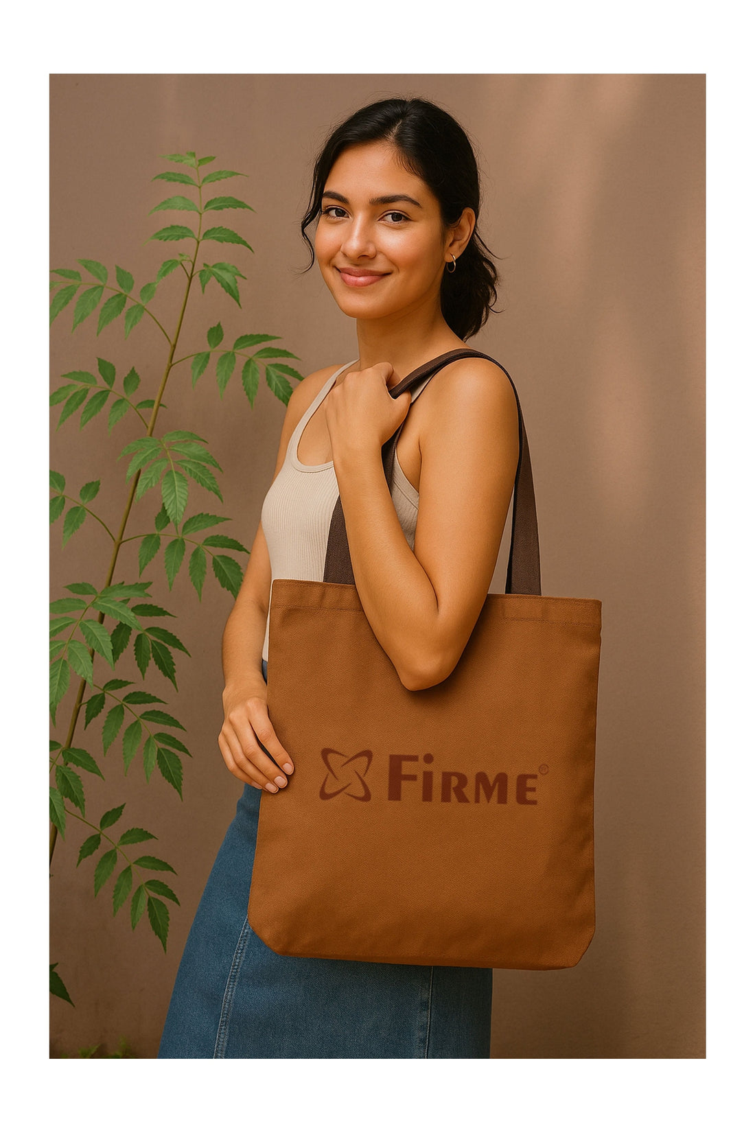 A sturdy tote bag with a spacious interior and comfortable handles.