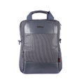 Large black convertible backpack with padded straps and multiple compartments for office use.