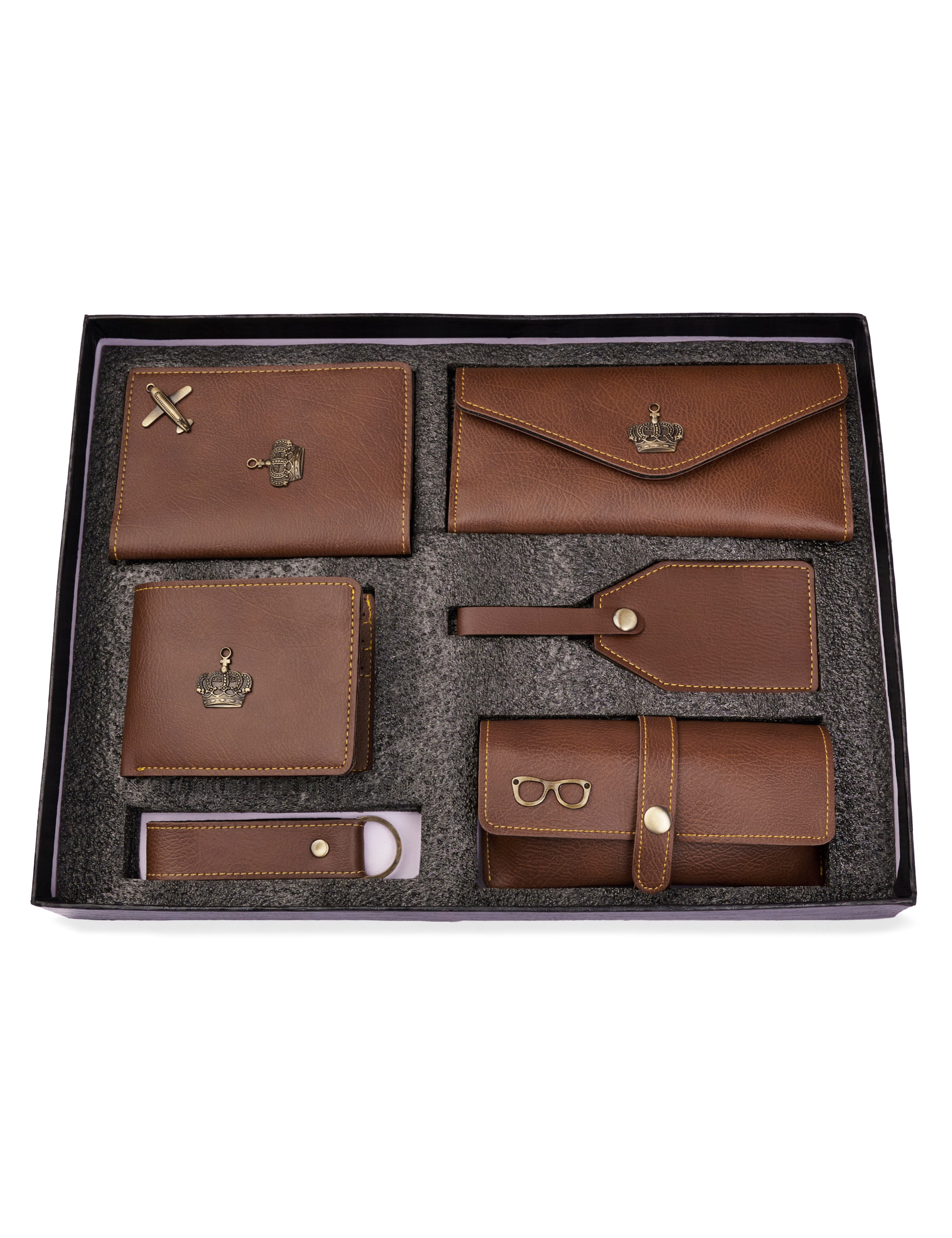 The Signature Gift Combo Set of Six – Premium Faux Vegan Leather Travel Essentials