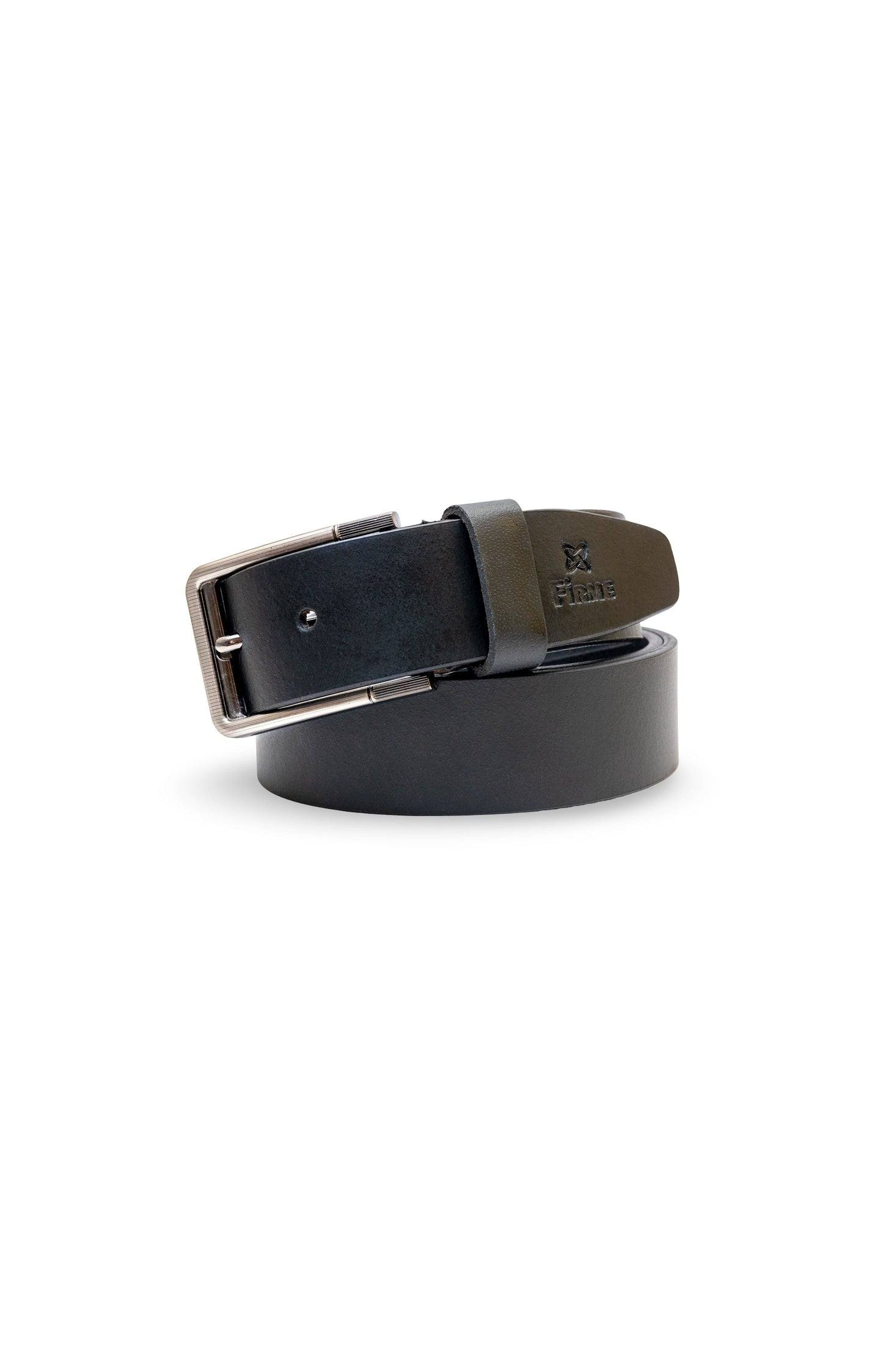 Mens Leather Belt With Fix Buckel | Genuine Leather Belt For Men (Fit Upto 46 Inches, Black ).