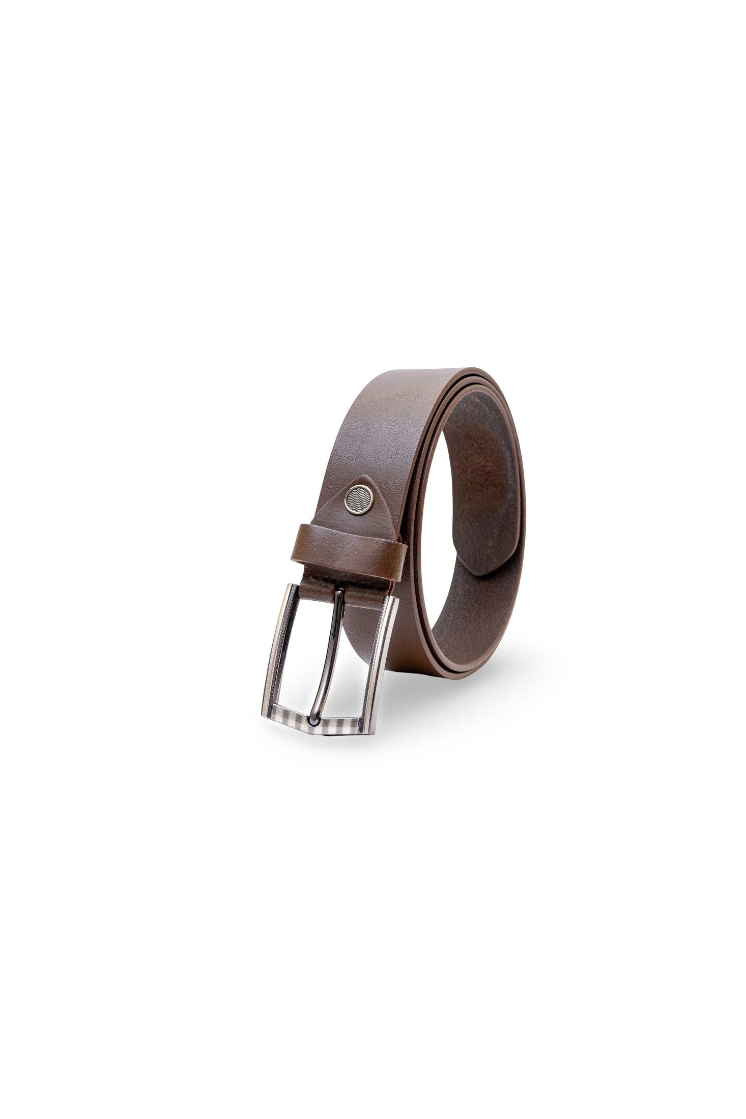 Mens Leather Belt With Fix Buckel | Genuine Leather Belt For Men (Fit Upto 46 Inches, Brown ).