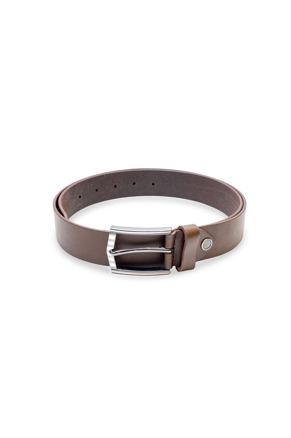 Mens Leather Belt With Fix Buckel | Genuine Leather Belt For Men (Fit Upto 46 Inches, Brown ).