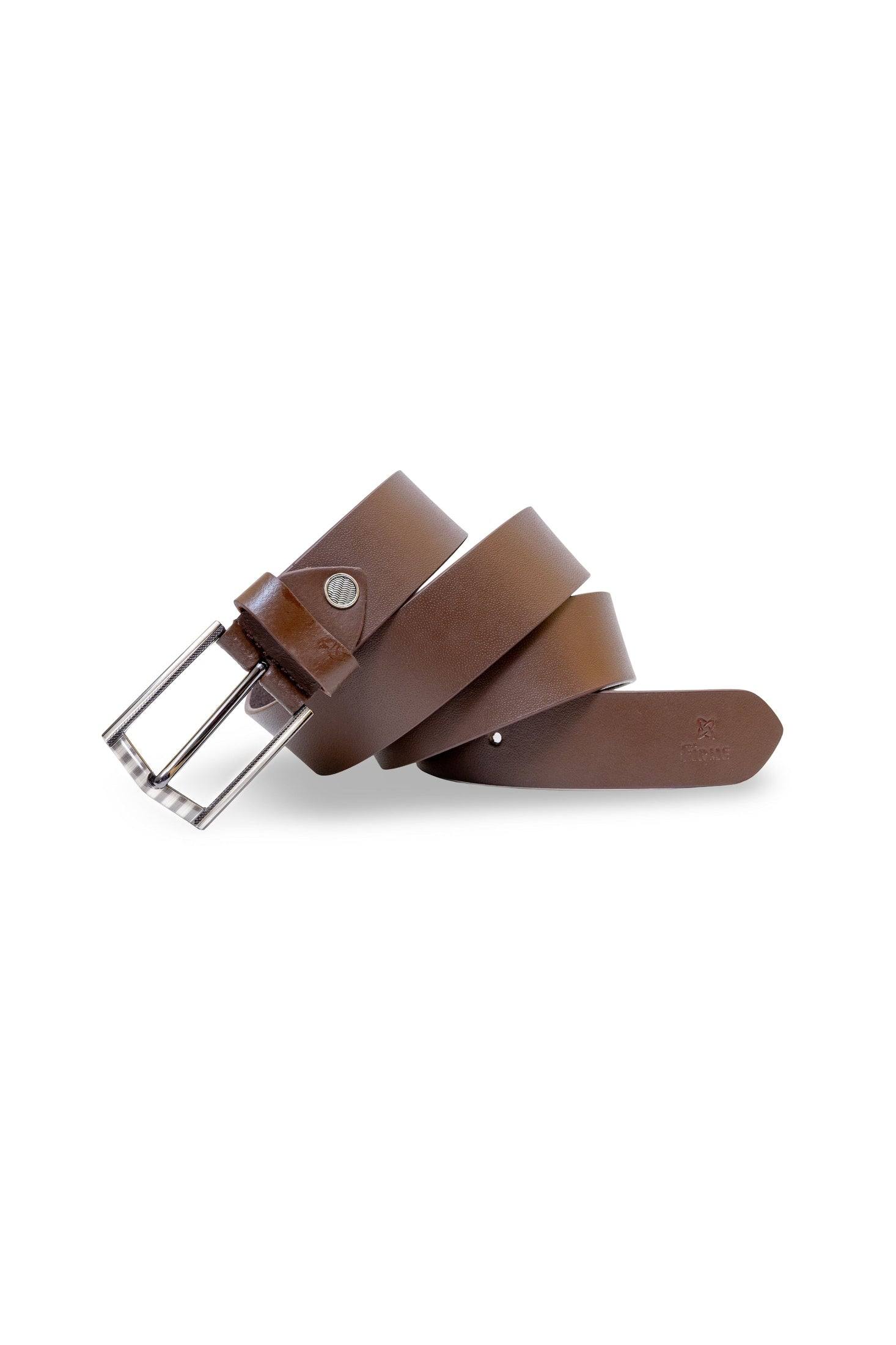 Mens Leather Belt With Fix Buckel | Genuine Leather Belt For Men (Fit Upto 46 Inches, Brown ).