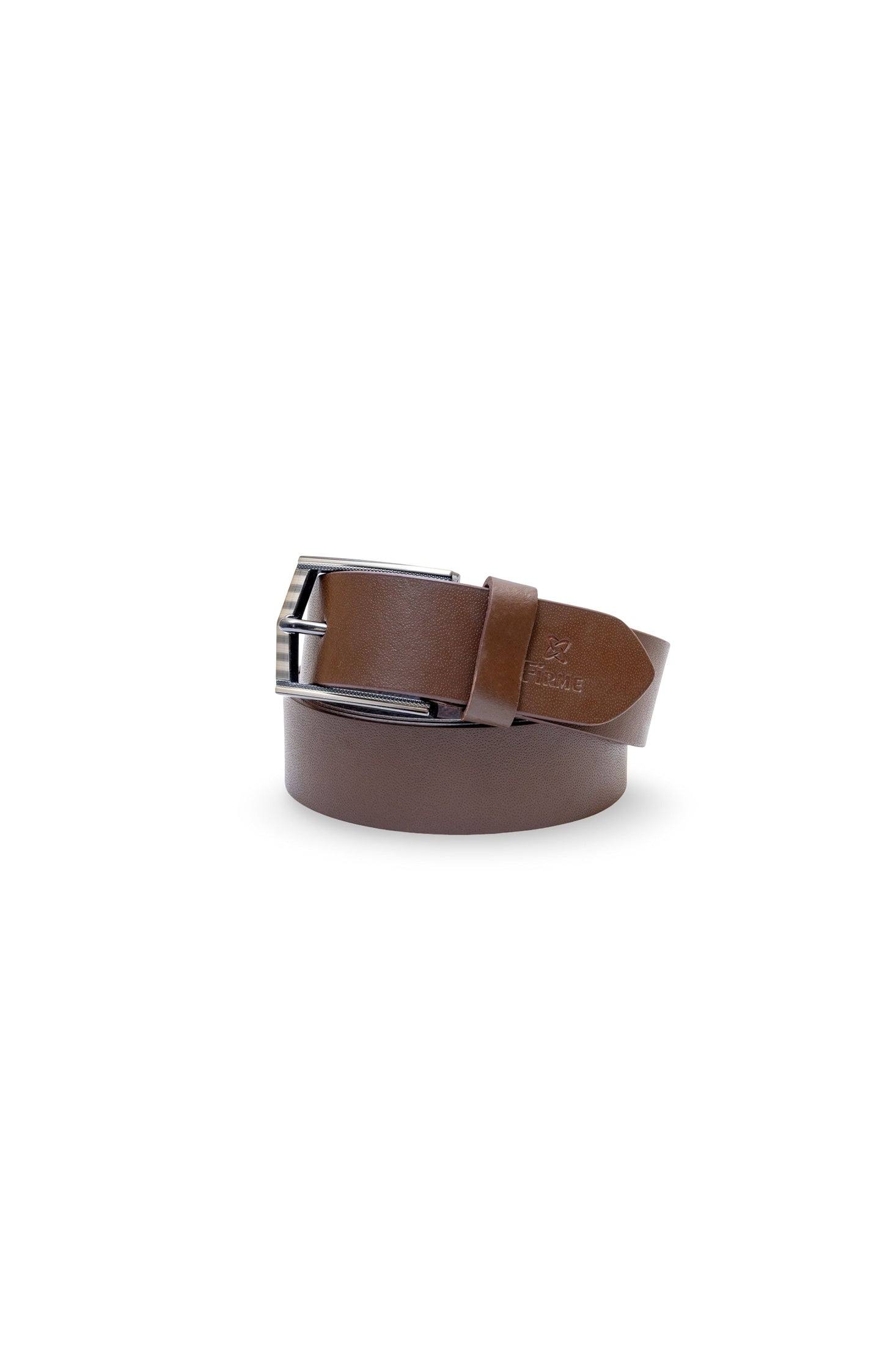 Mens Leather Belt With Fix Buckel | Genuine Leather Belt For Men (Fit Upto 46 Inches, Brown ).