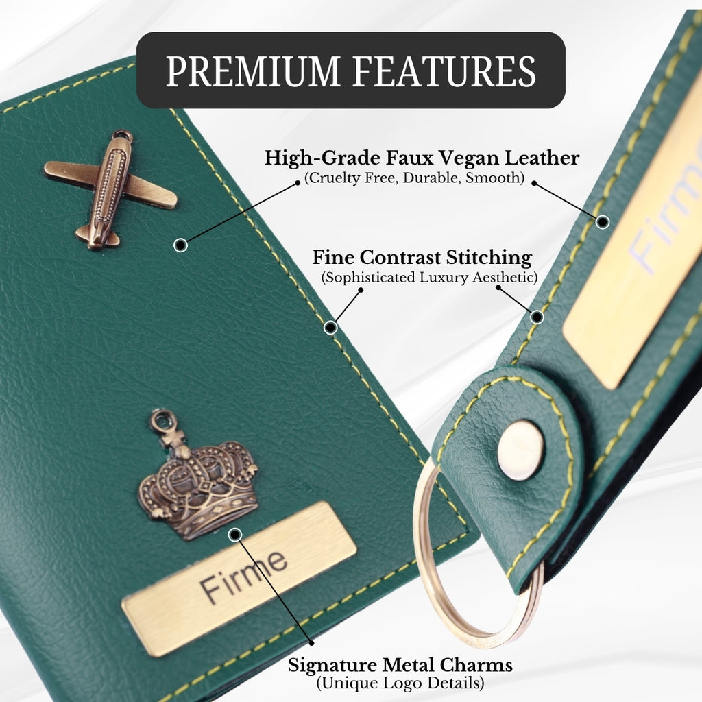 The Signature Gift Combo Set of Six – Premium Faux Vegan Leather Travel Essentials (Personalised Name Available)