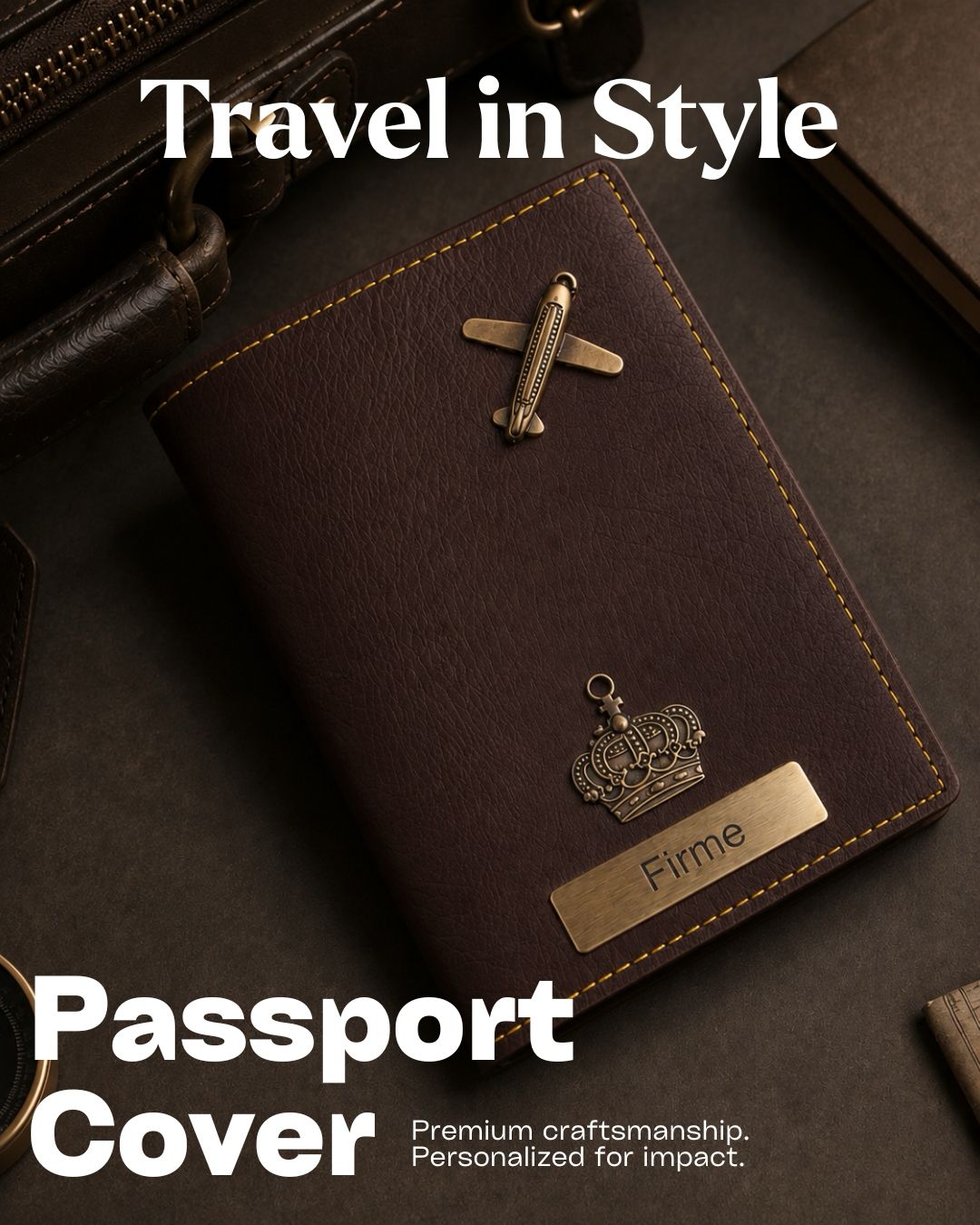 The Signature Gift Combo Set of Six – Premium Faux Vegan Leather Travel Essentials (Personalised Name Available)