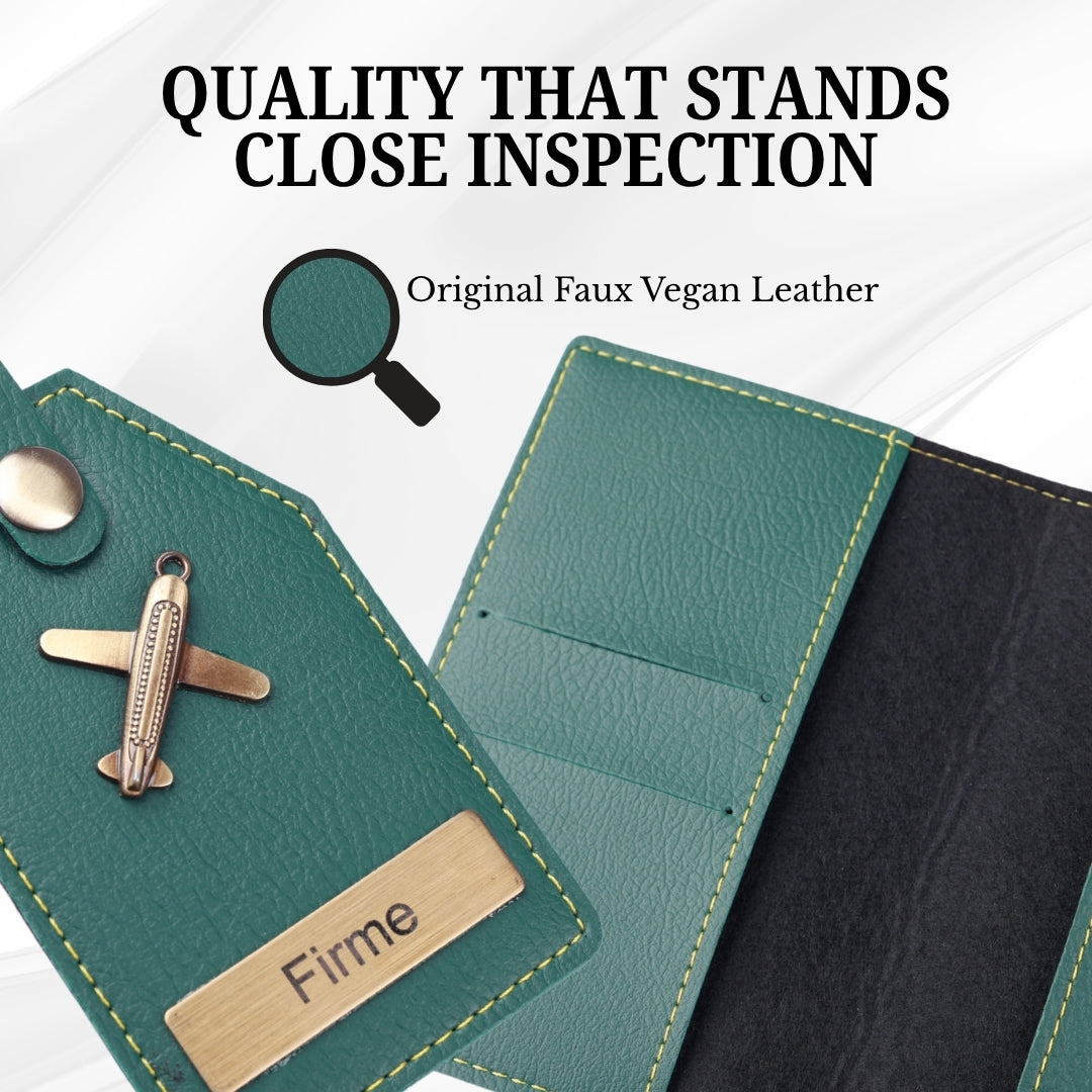 The Signature Gift Combo Set of Six – Premium Faux Vegan Leather Travel Essentials (Personalised Name Available)