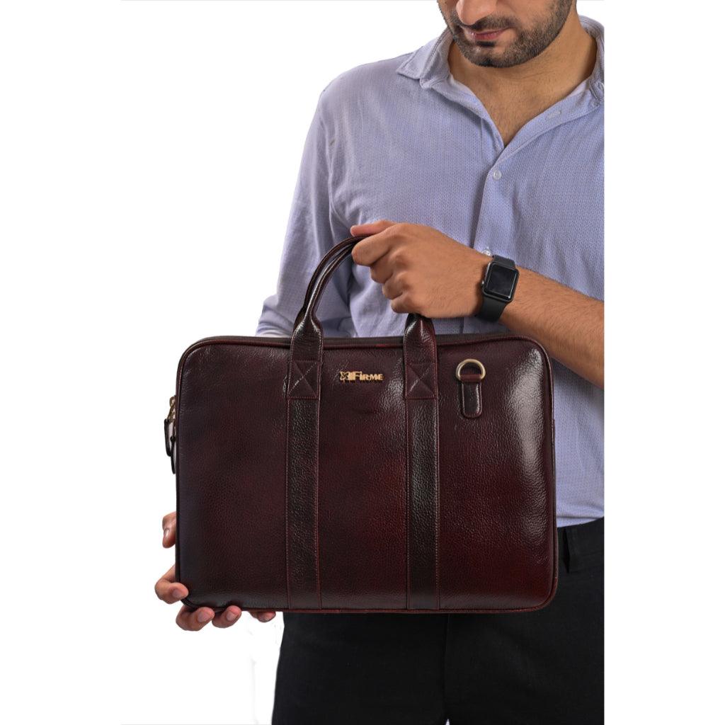 Elvee Leather Laptop Bag - Firmebags