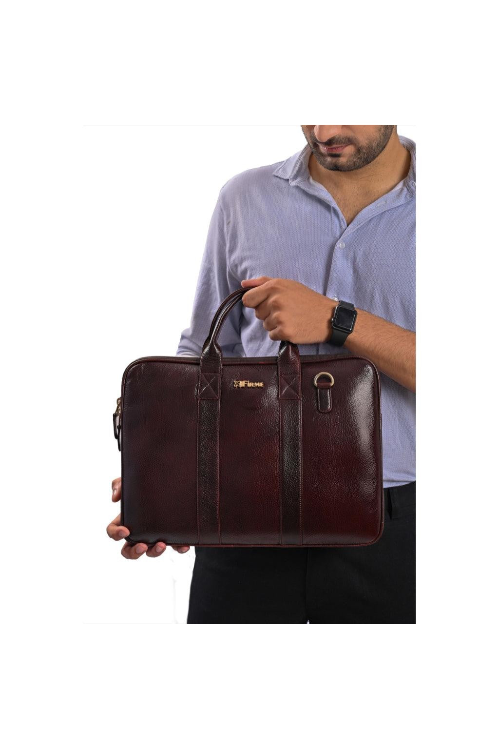Elvee Leather Laptop Bag.