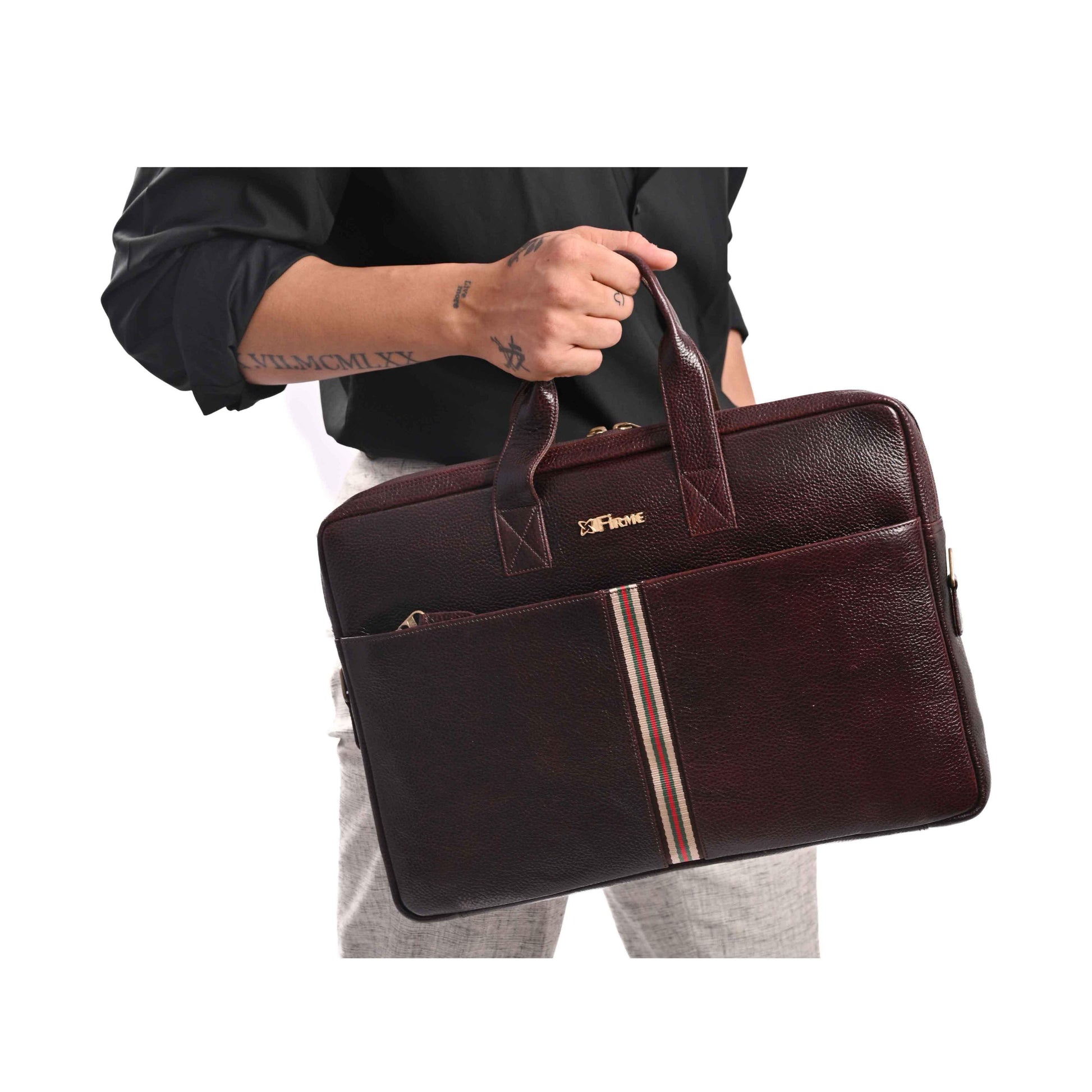 Fizzy Leather Laptop Bag - Firmebags