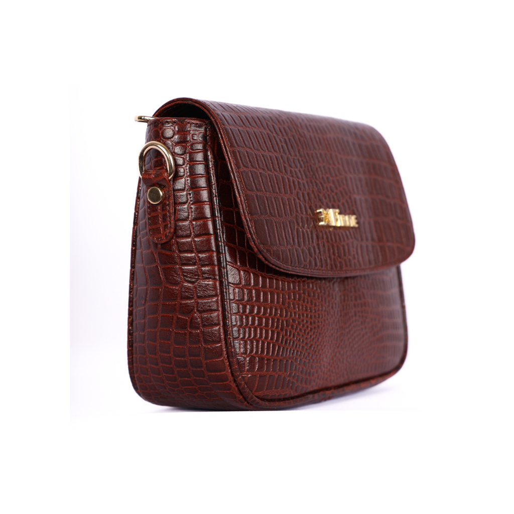 Croco Women’s Genuine Leather Sling Bag – Lightweight, Waterproof, Compact Design