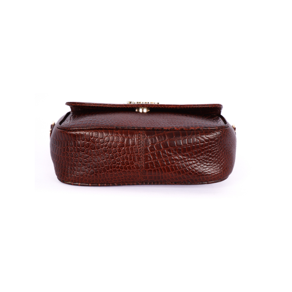 Croco Women’s Genuine Leather Sling Bag – Lightweight, Waterproof, Compact Design