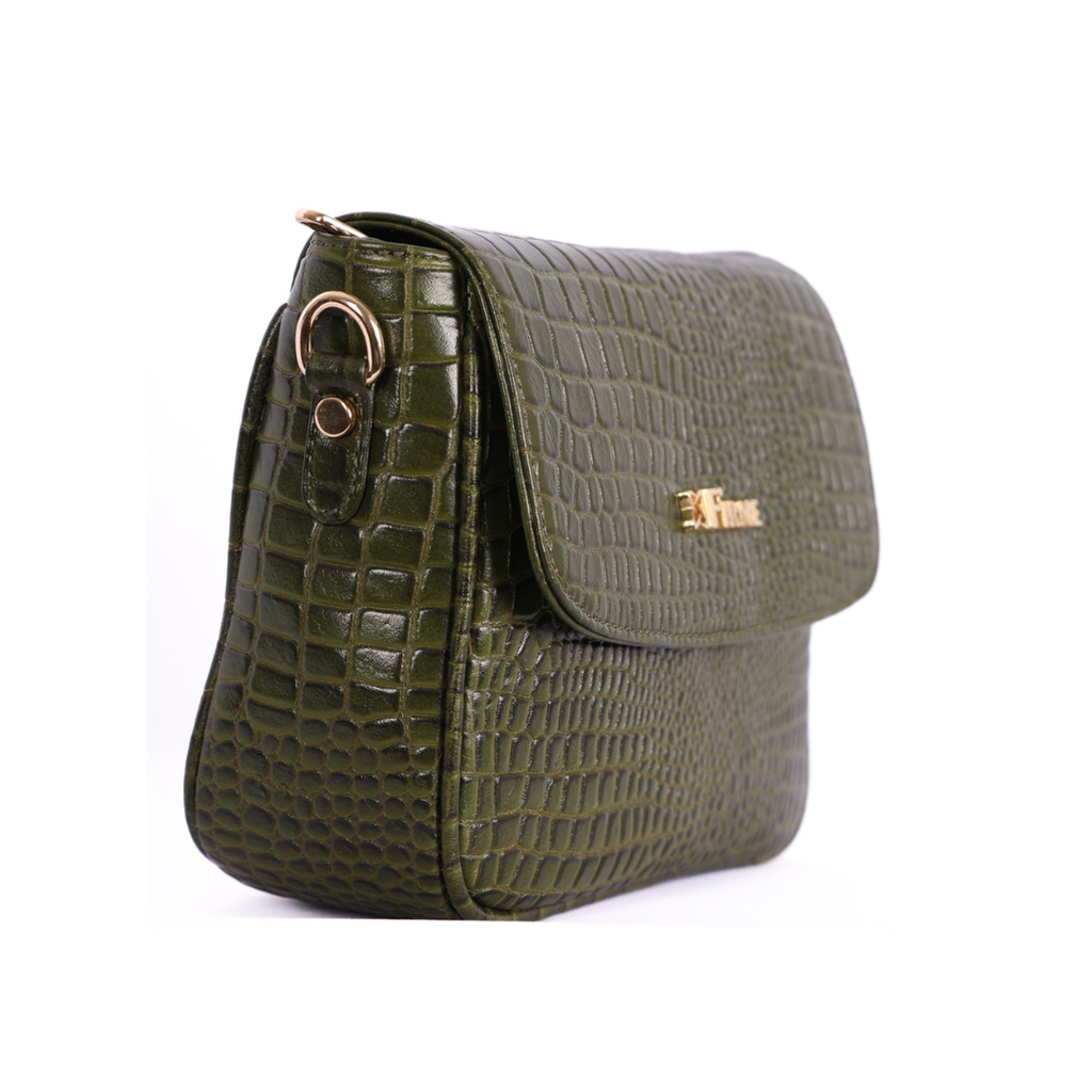 Croco Women’s Genuine Leather Sling Bag – Lightweight, Waterproof, Compact Design