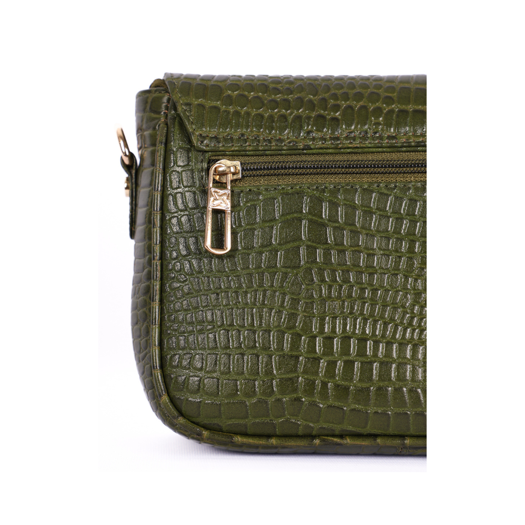 Croco Women’s Genuine Leather Sling Bag – Lightweight, Waterproof, Compact Design