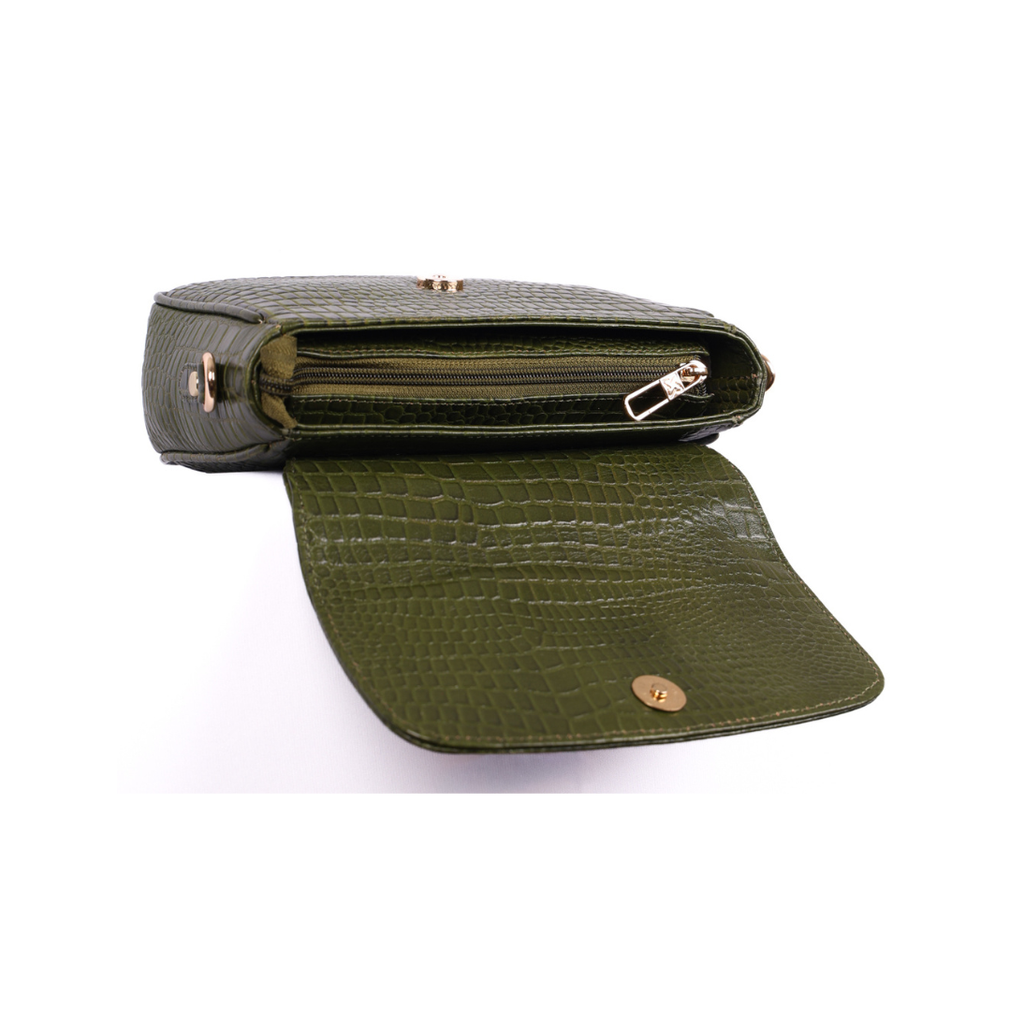Croco Women’s Genuine Leather Sling Bag – Lightweight, Waterproof, Compact Design