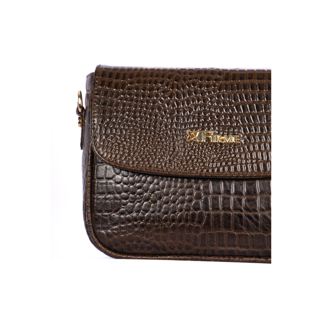 Croco Women’s Genuine Leather Sling Bag – Lightweight, Waterproof, Compact Design