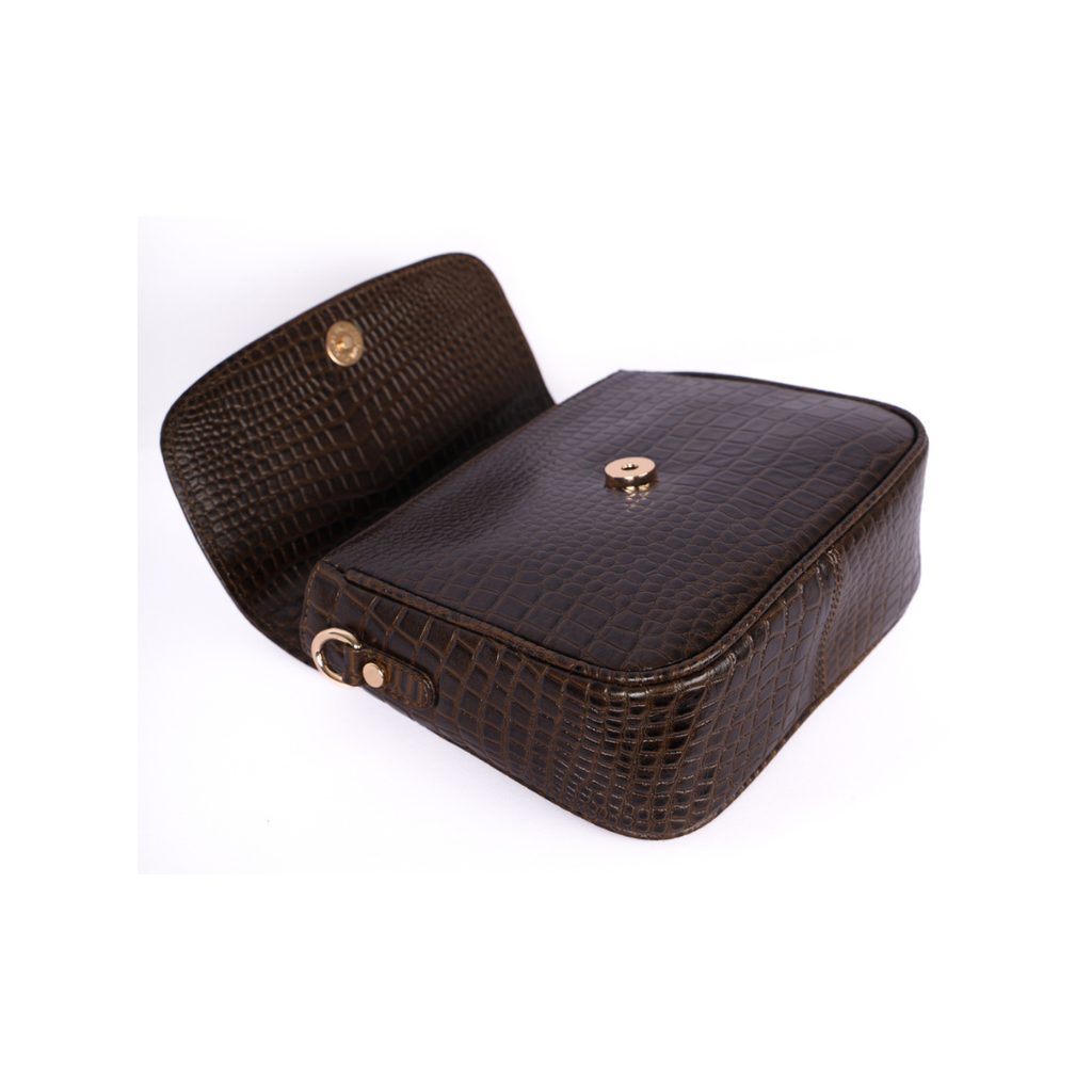 Croco Women’s Genuine Leather Sling Bag – Lightweight, Waterproof, Compact Design