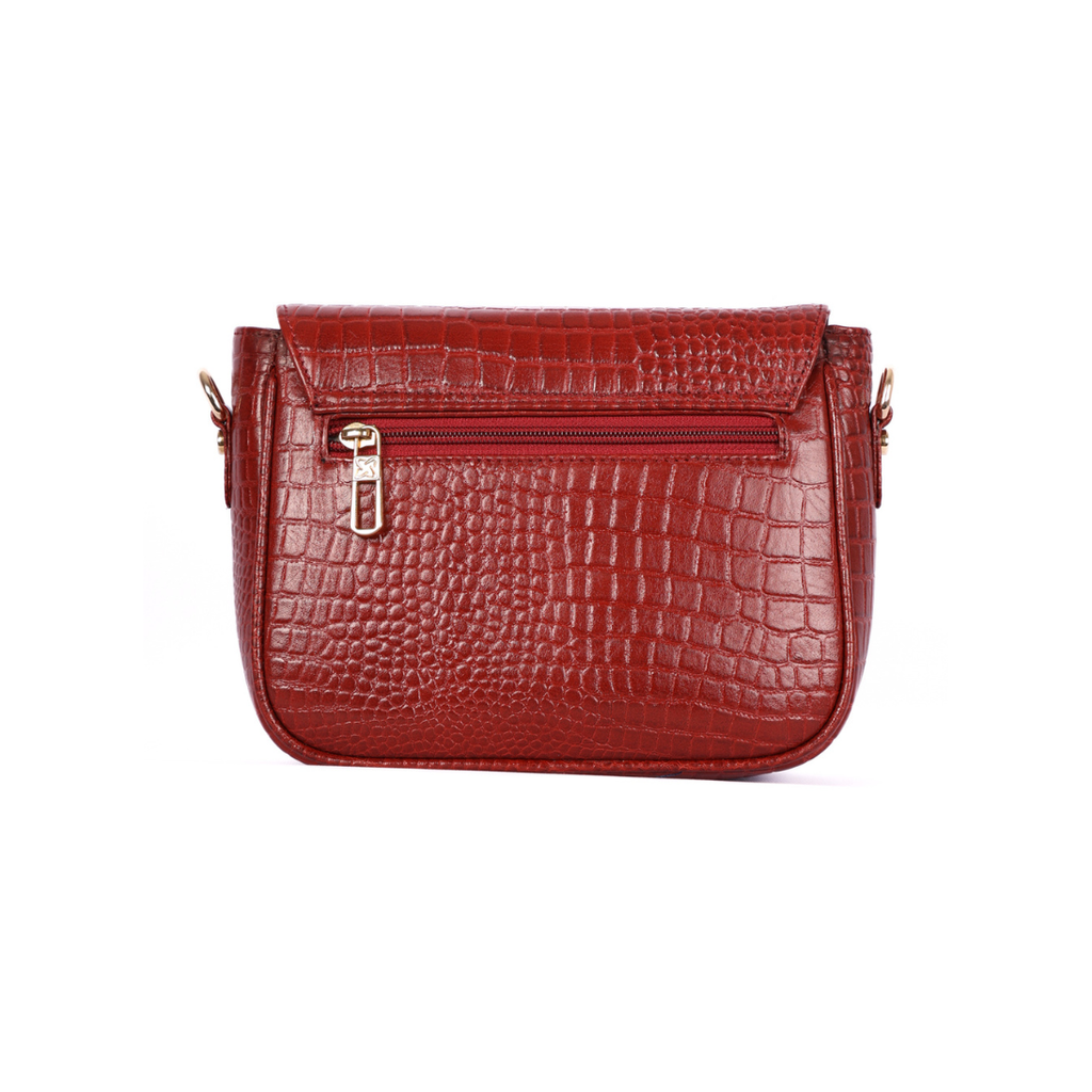 Croco Women’s Genuine Leather Sling Bag – Lightweight, Waterproof, Compact Design