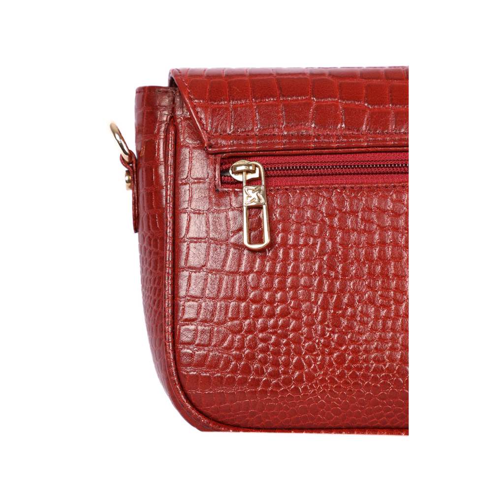 Croco Women’s Genuine Leather Sling Bag – Lightweight, Waterproof, Compact Design