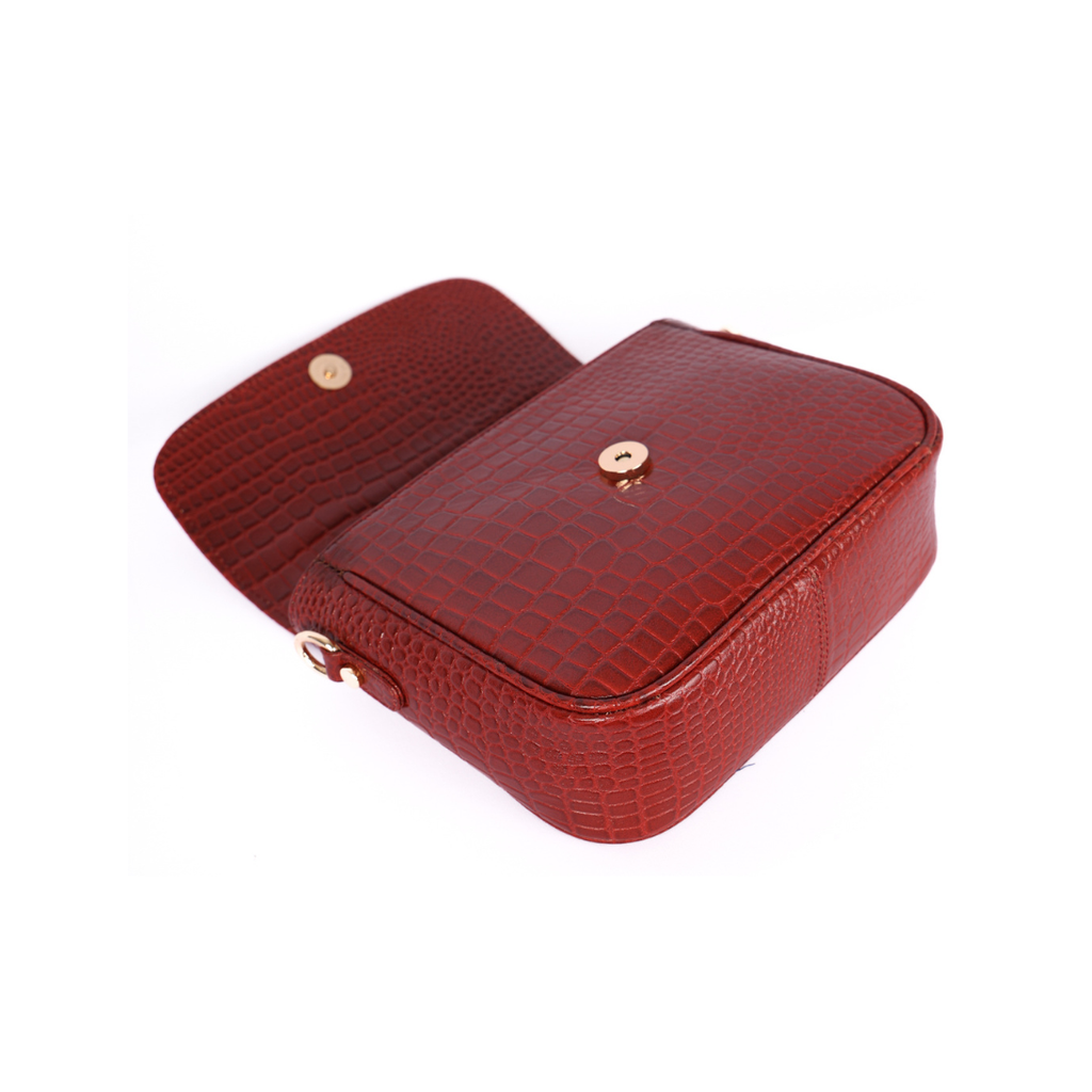 Croco Women’s Genuine Leather Sling Bag – Lightweight, Waterproof, Compact Design