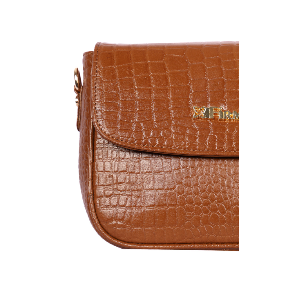 Croco Women’s Genuine Leather Sling Bag – Lightweight, Waterproof, Compact Design