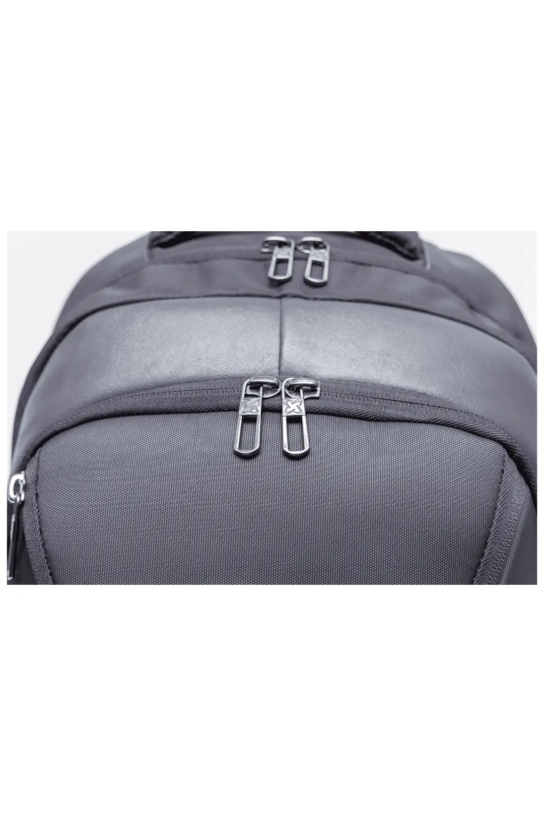 A sleek black laptop backpack with multiple compartments and padded straps.