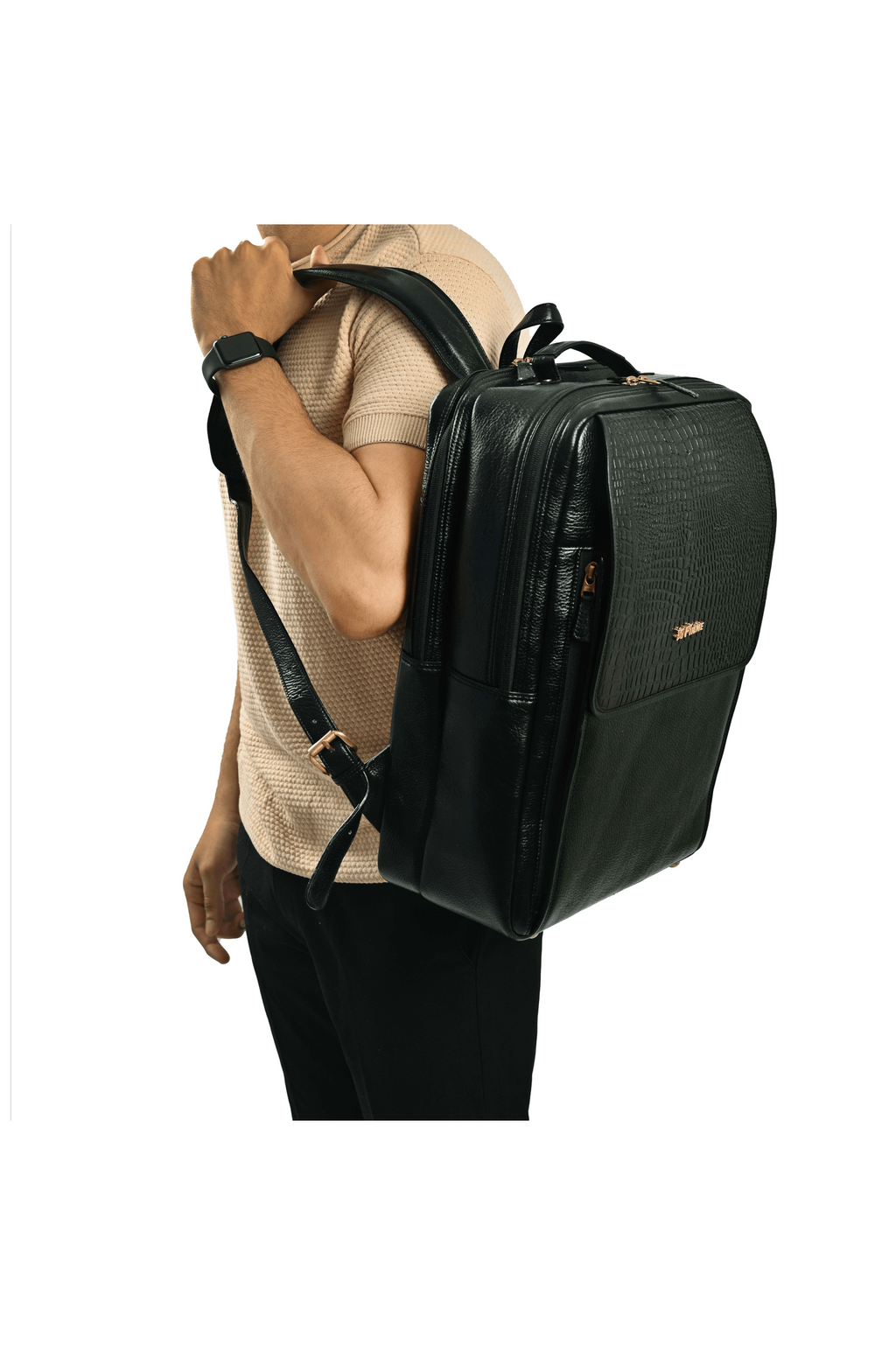 Skier Leather Backpack.