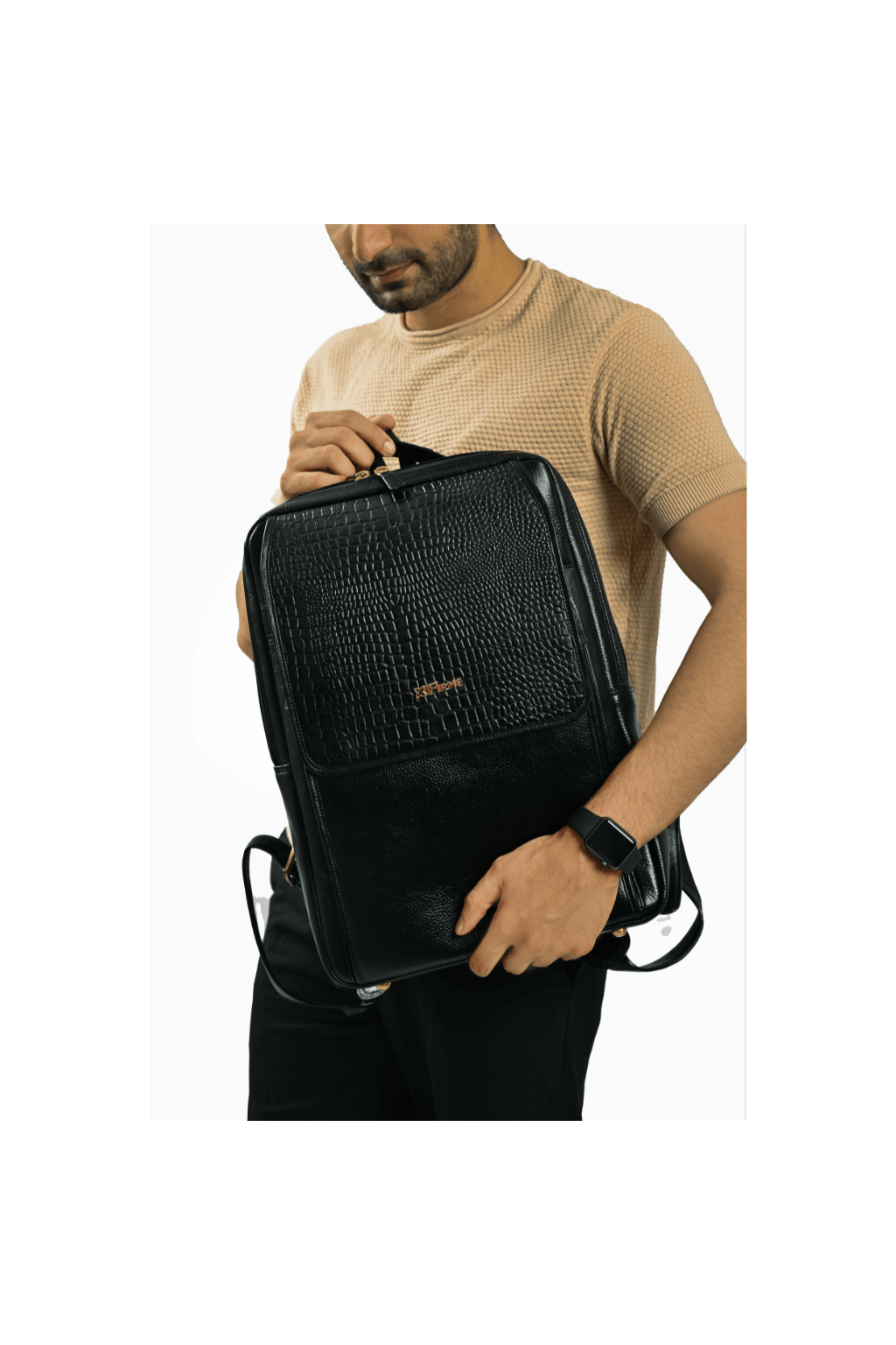 Skier Leather Backpack.