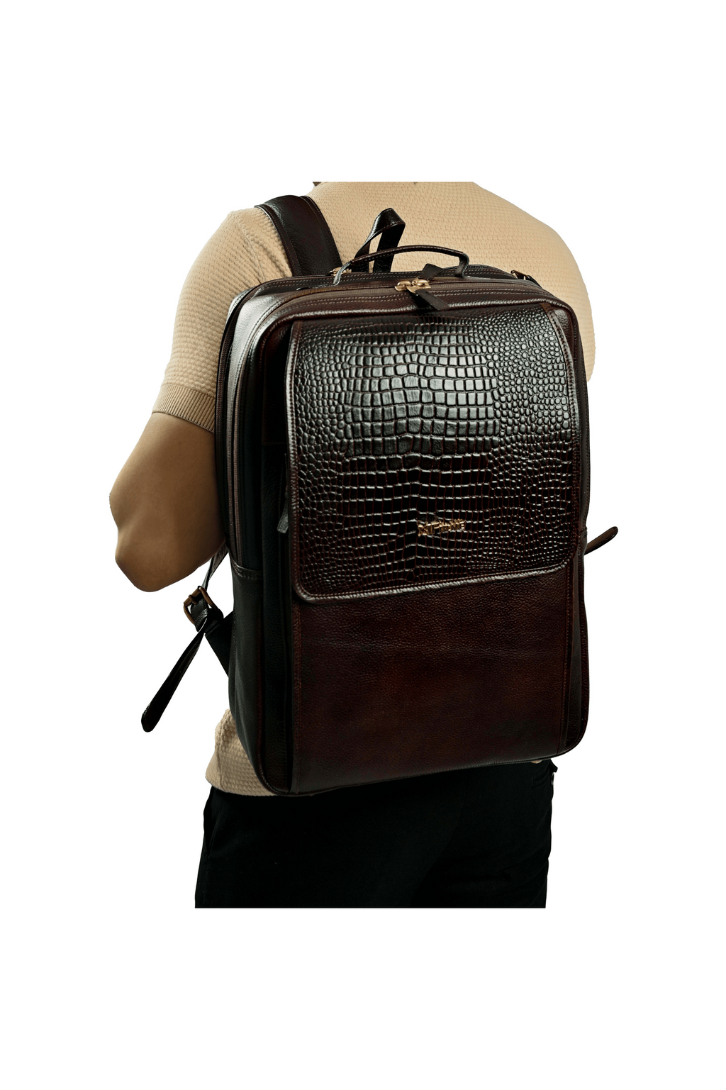 Skier Leather Backpack.