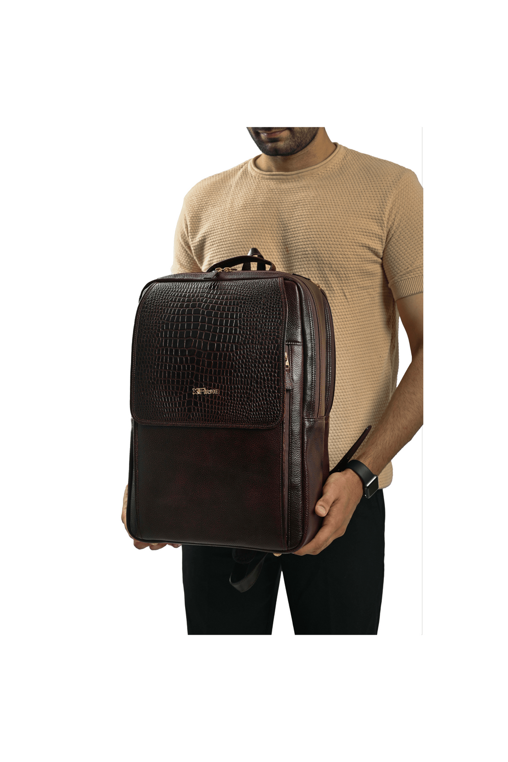 Skier Leather Backpack.