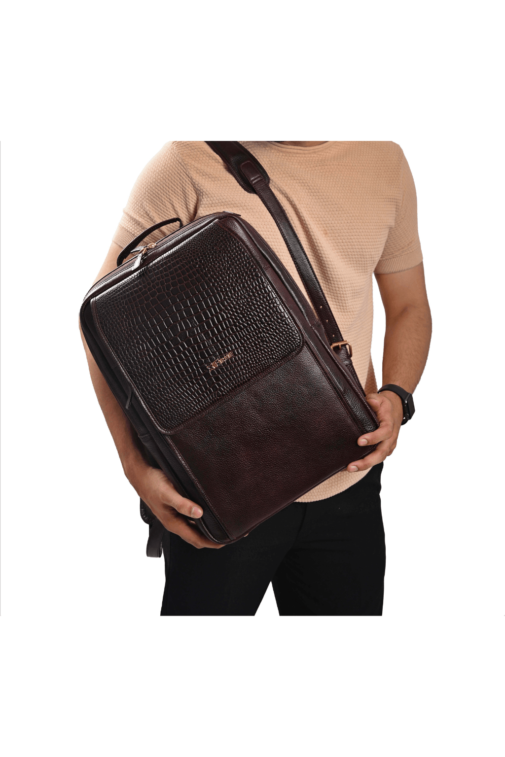 Skier Leather Backpack.