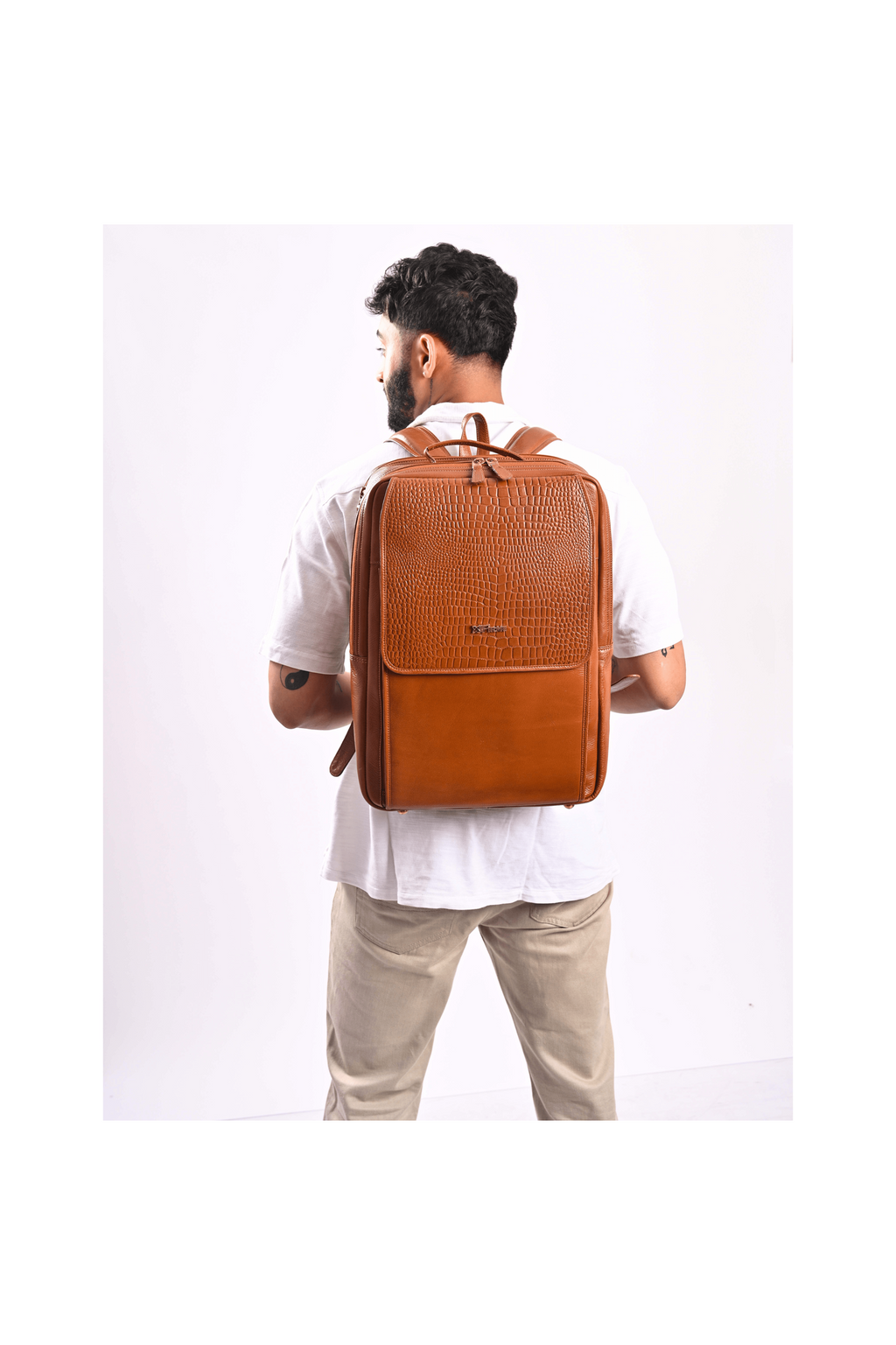 Skier Leather Backpack.