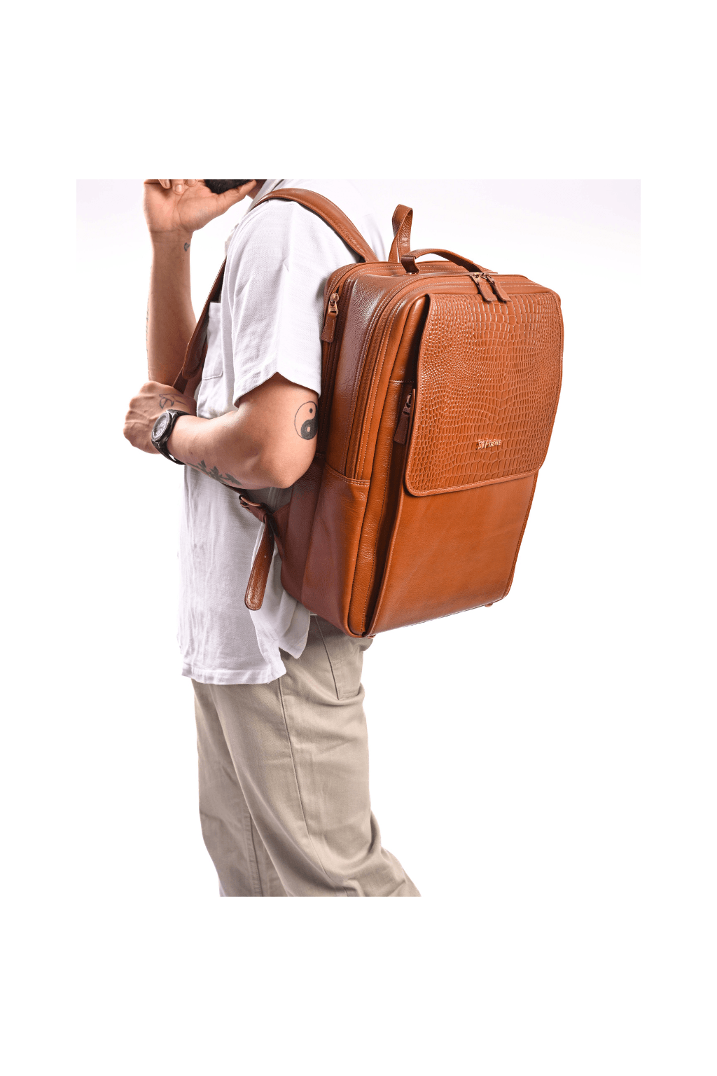 Skier Leather Backpack.