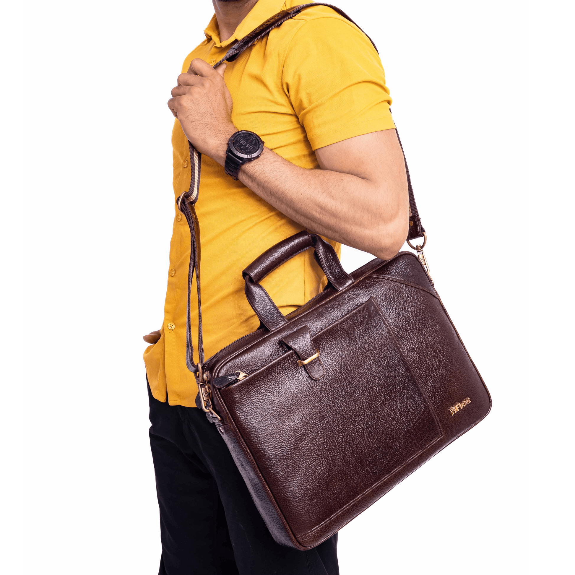 Stud Leather Laptop Bag - Firmebags