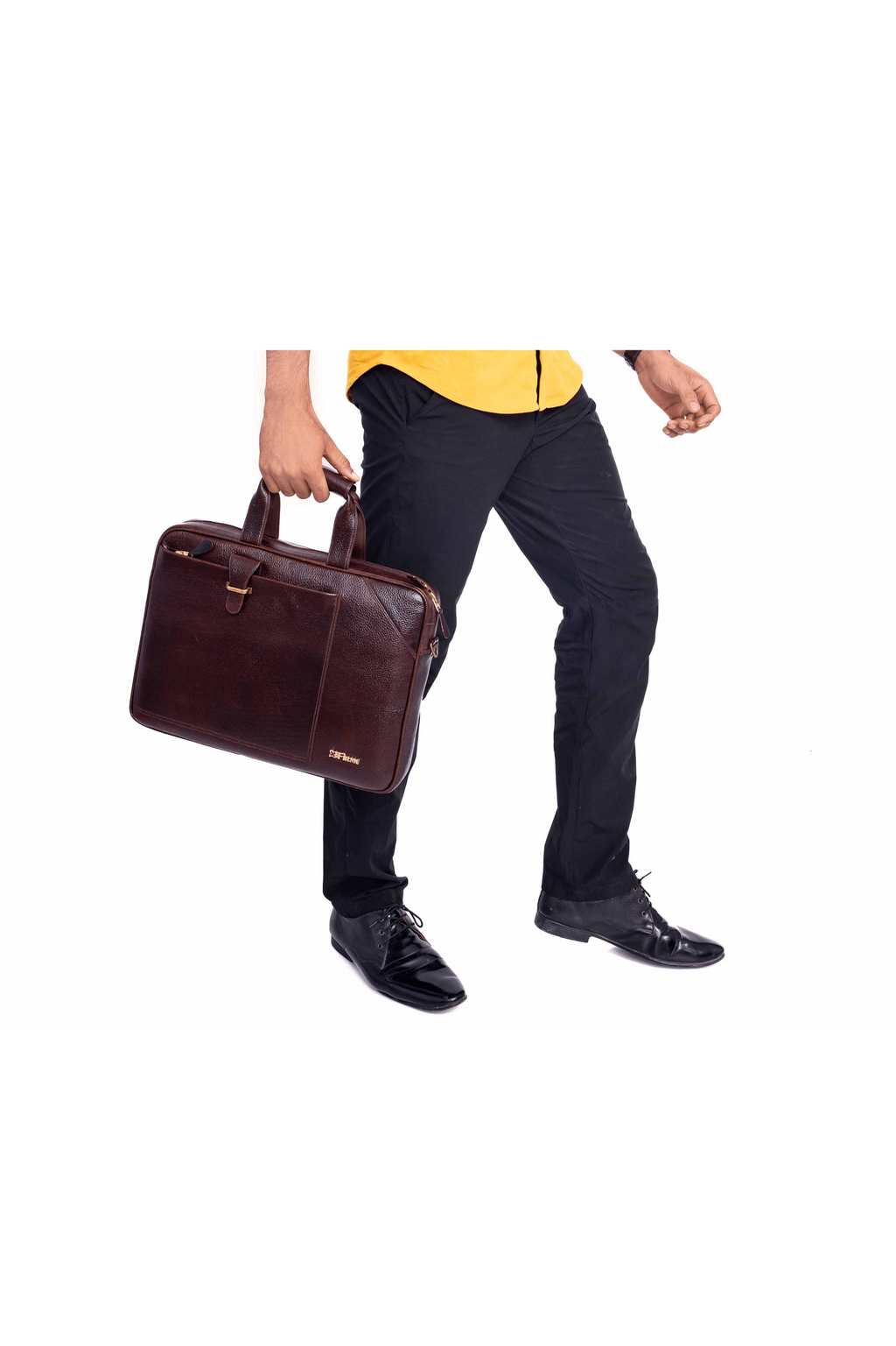 Stud Leather Laptop Bag.