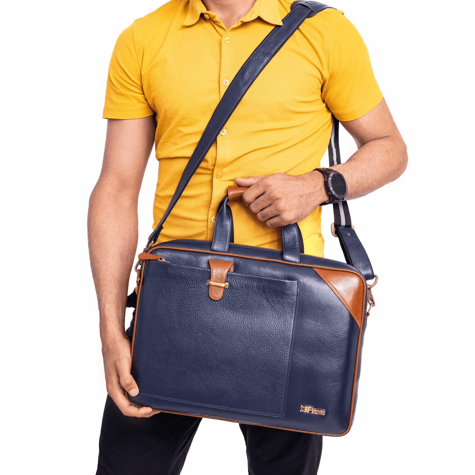 Stud Leather Laptop Bag - Firmebags