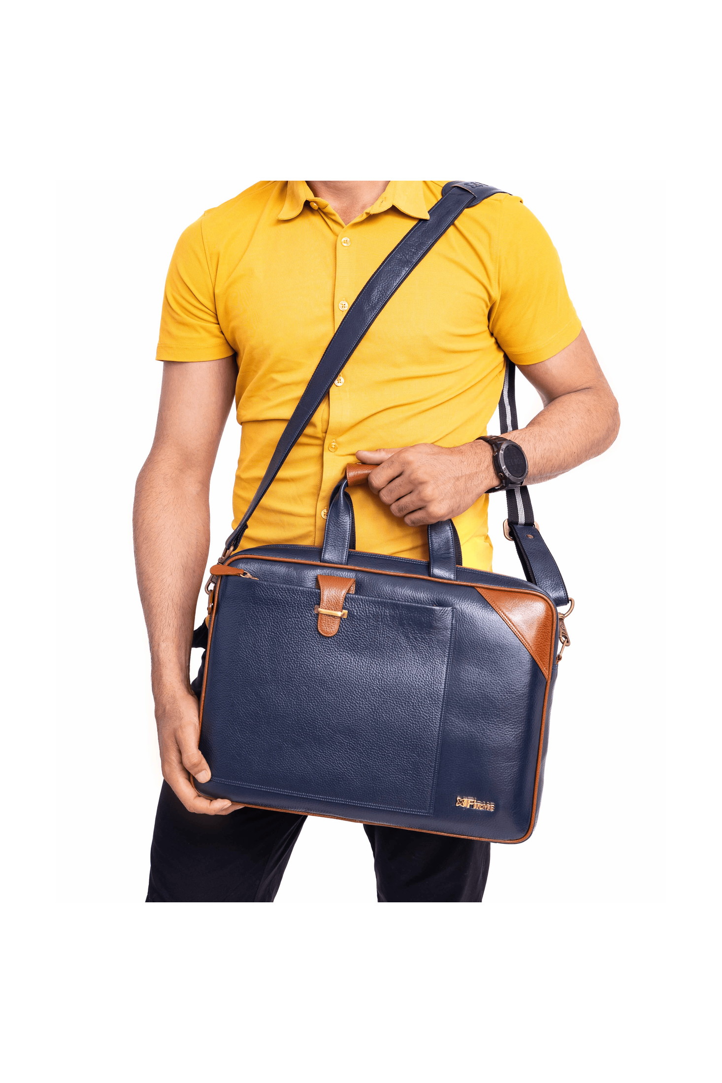 Stud Leather Laptop Bag - Firmebags