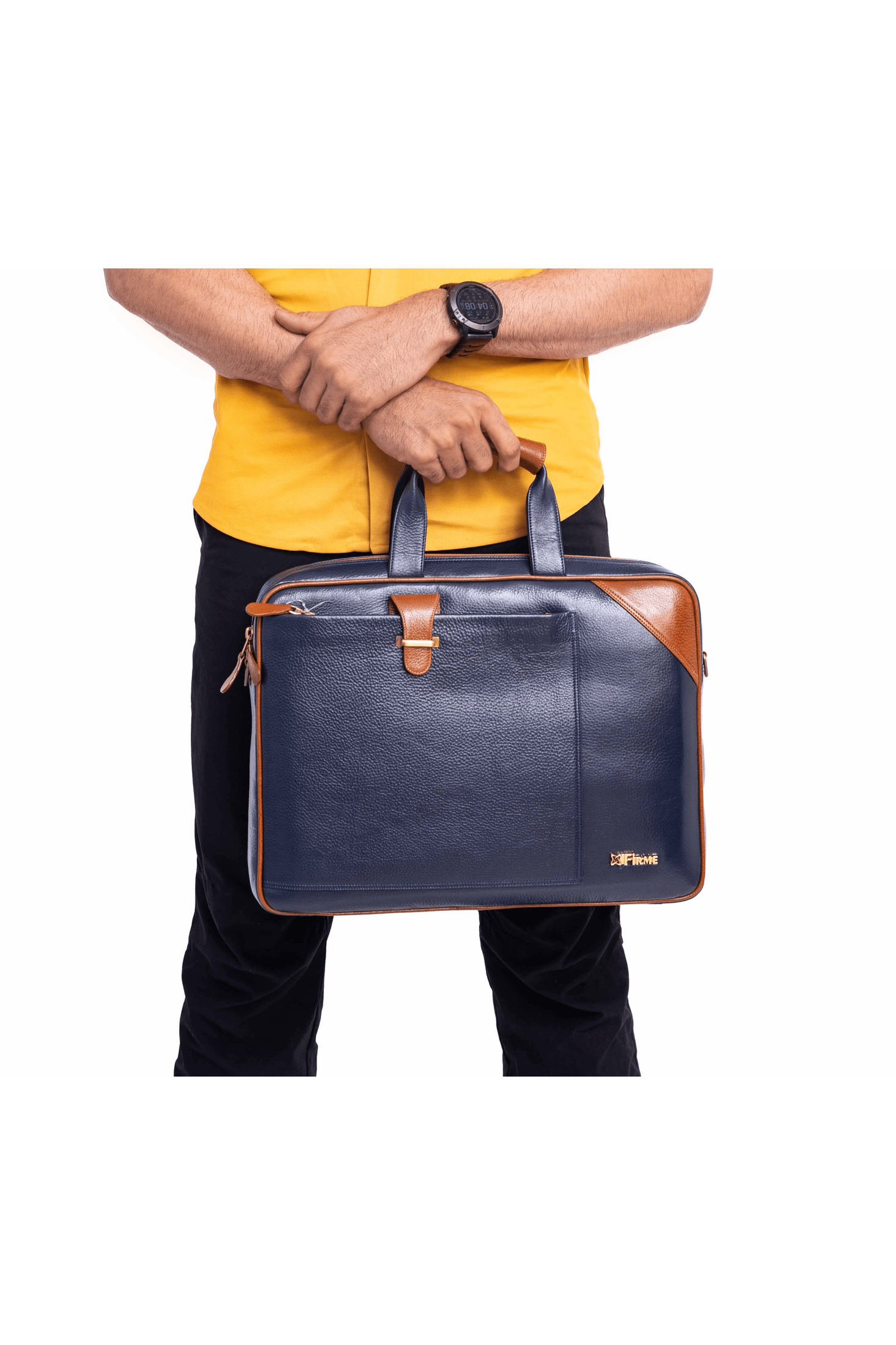 Stud Leather Laptop Bag.