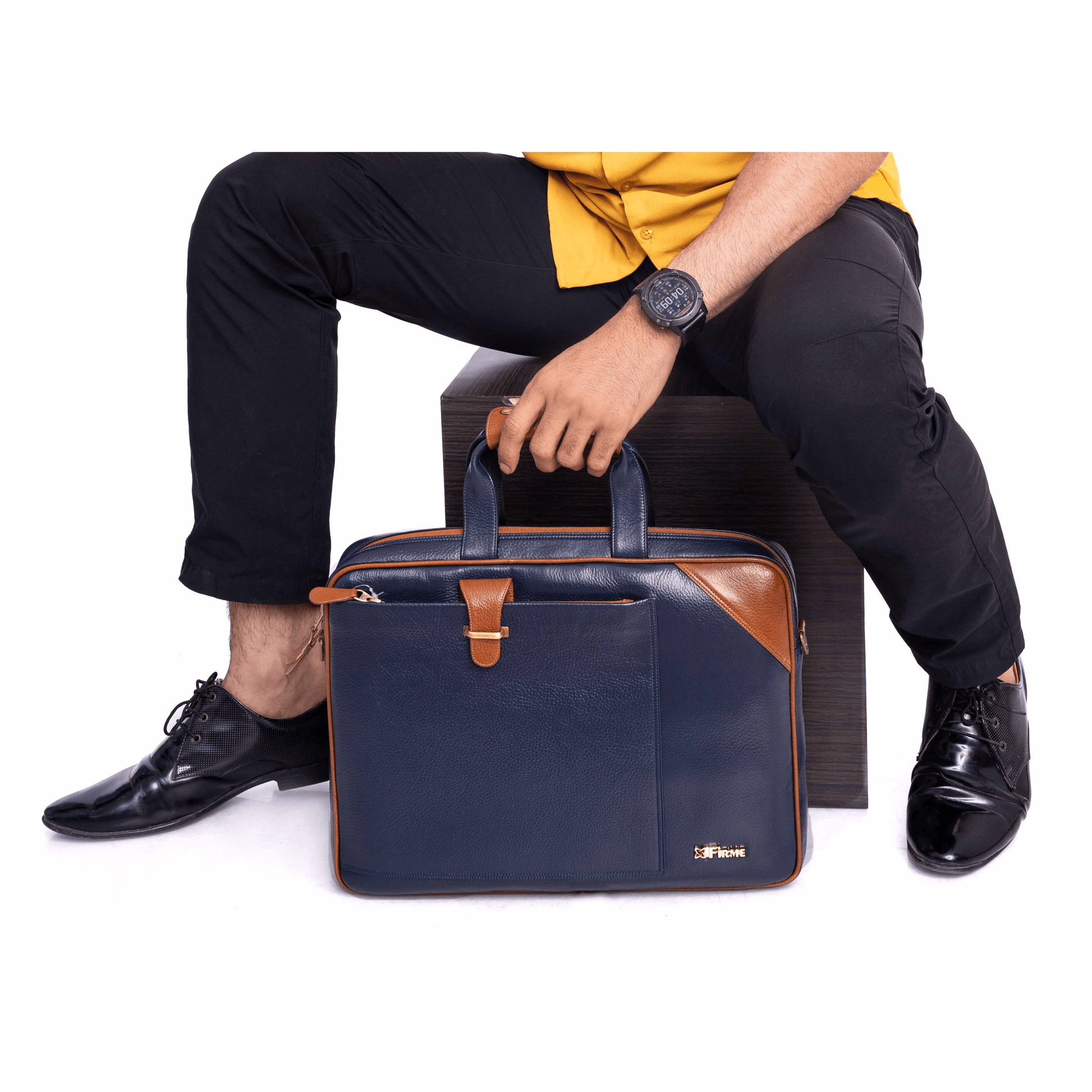 Stud Leather Laptop Bag - Firmebags