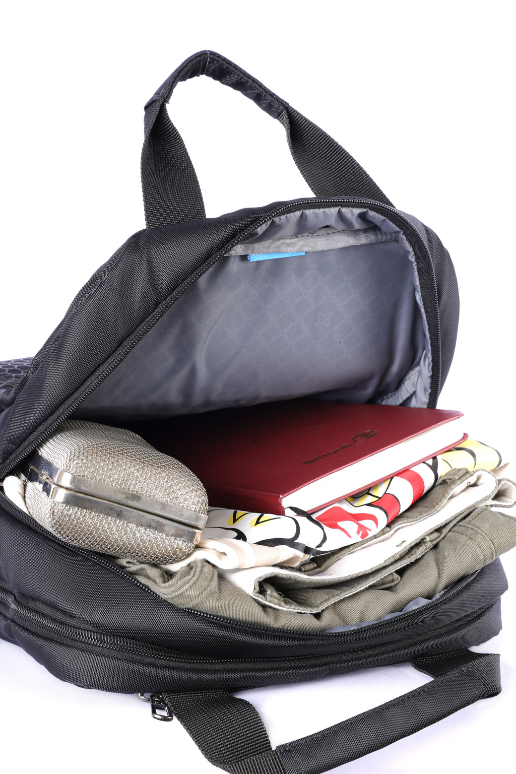 Large black convertible backpack for men suitable for office use with multiple compartments