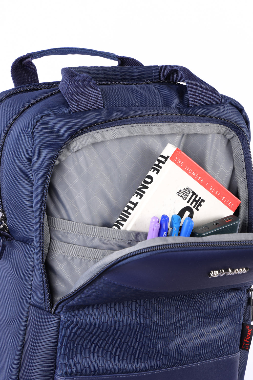 Black convertible backpack with multiple compartments for office use.