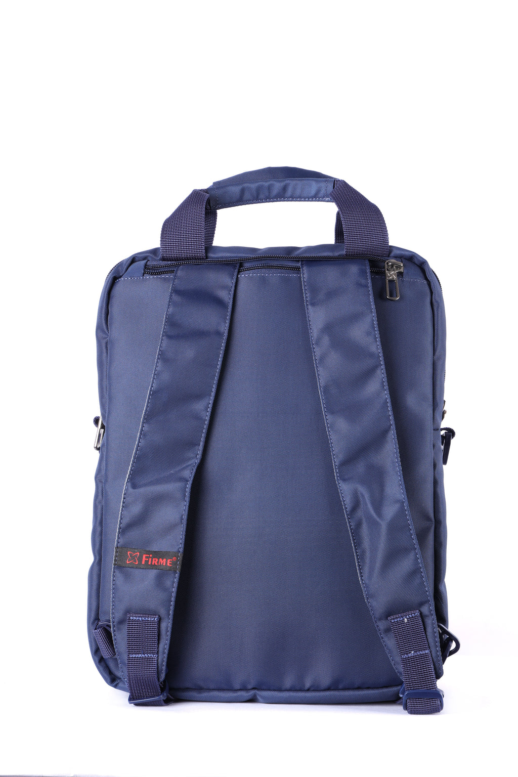 Large black convertible backpack with multiple compartments for office use.
