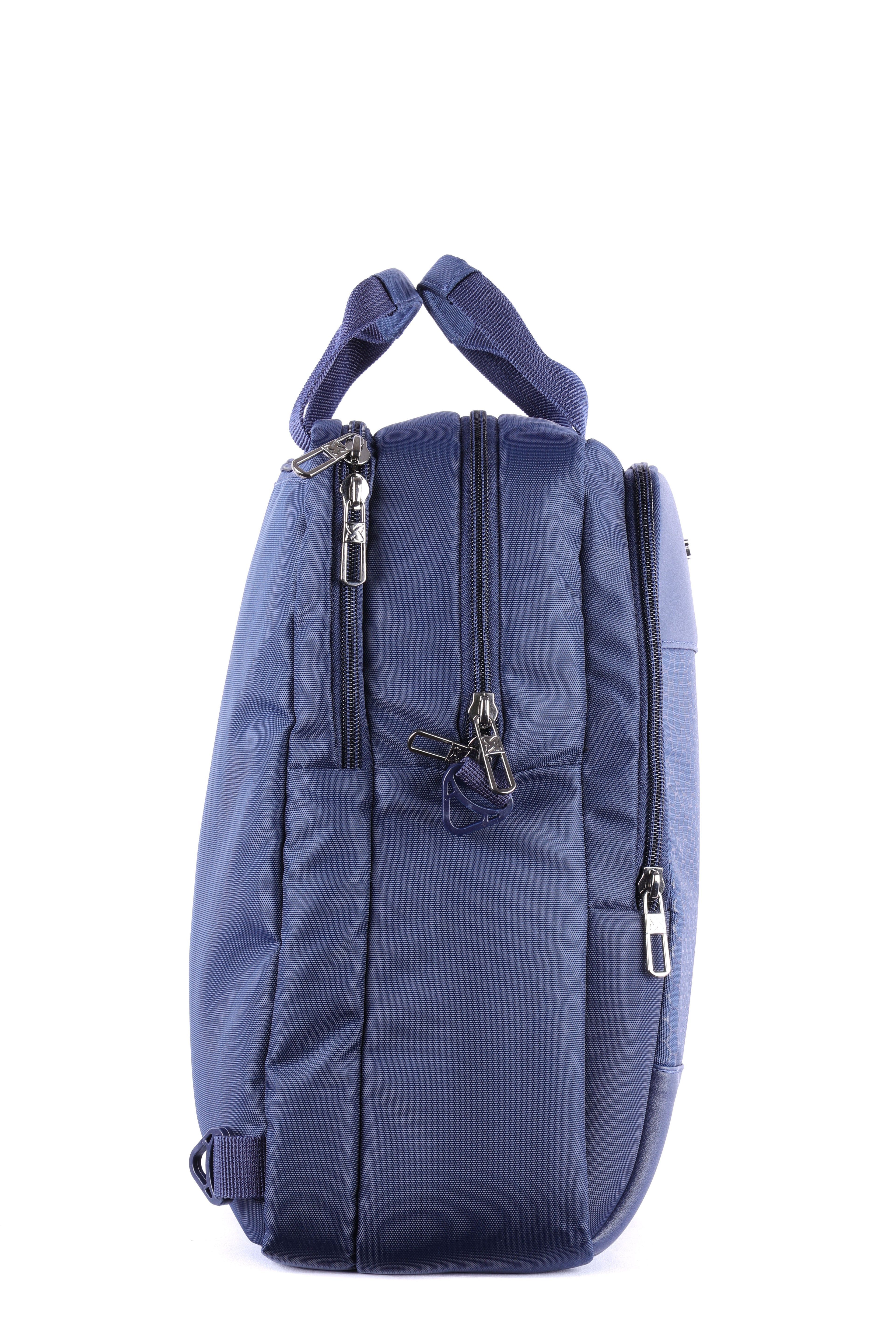 Black convertible 2-in-1 backpack for men with multiple compartments and padded straps