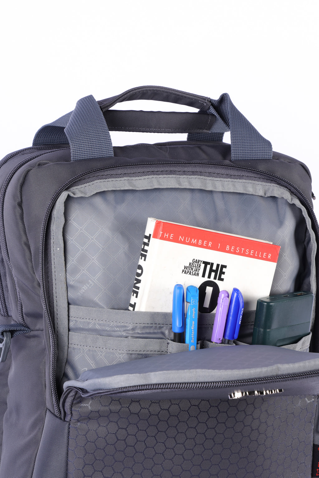 Large black convertible backpack for men suitable for office use with multiple compartments