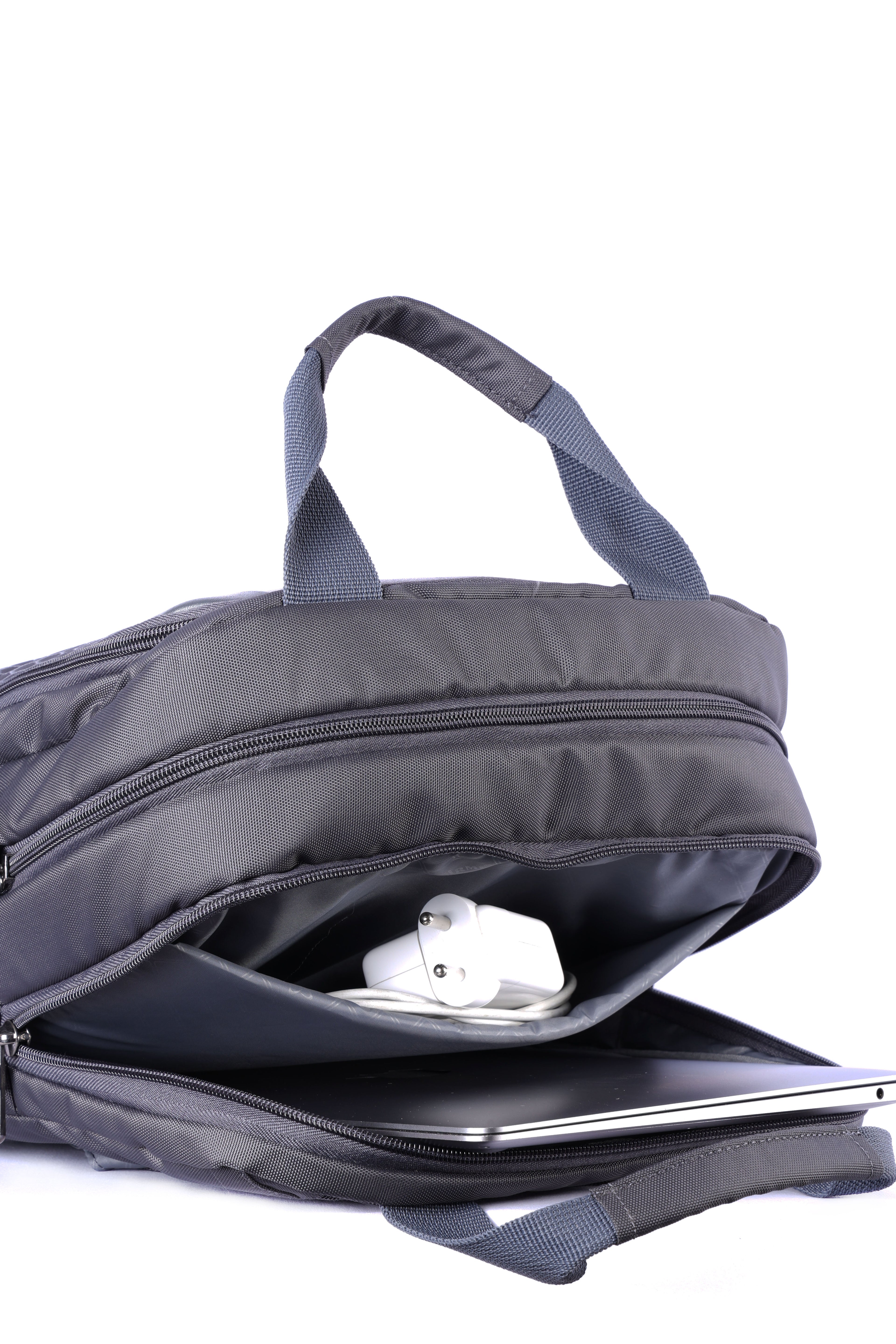 Large convertible backpack for men with multiple compartments for office use.