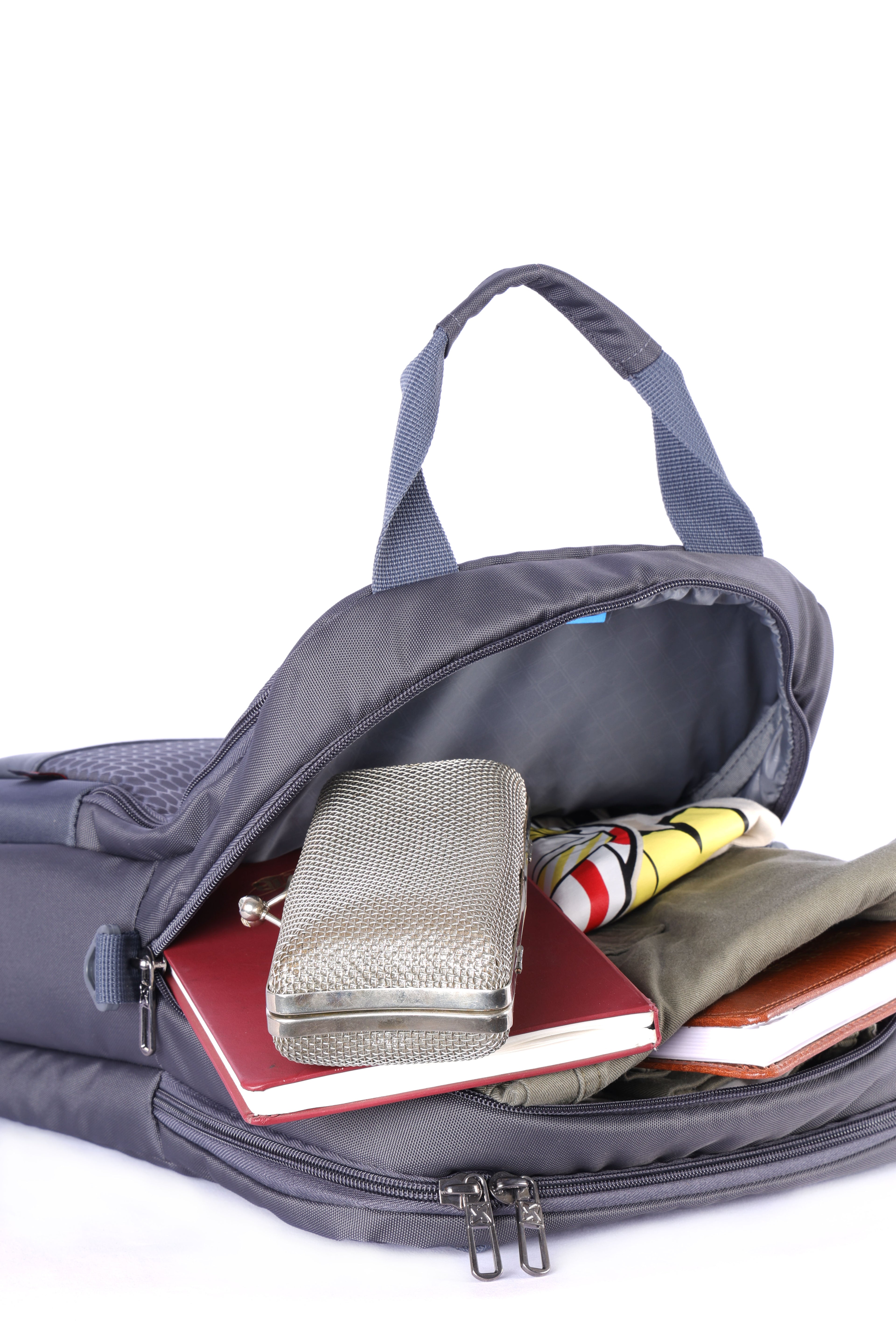 Large black convertible backpack for men suitable for office use with multiple compartments